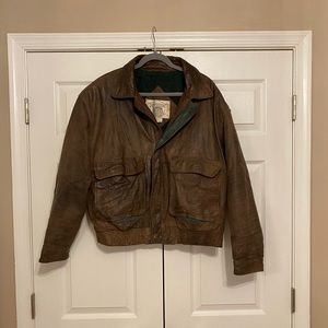 Brown leather jacket